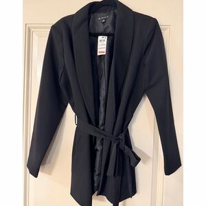 INC International Concepts Black Belted Blazer